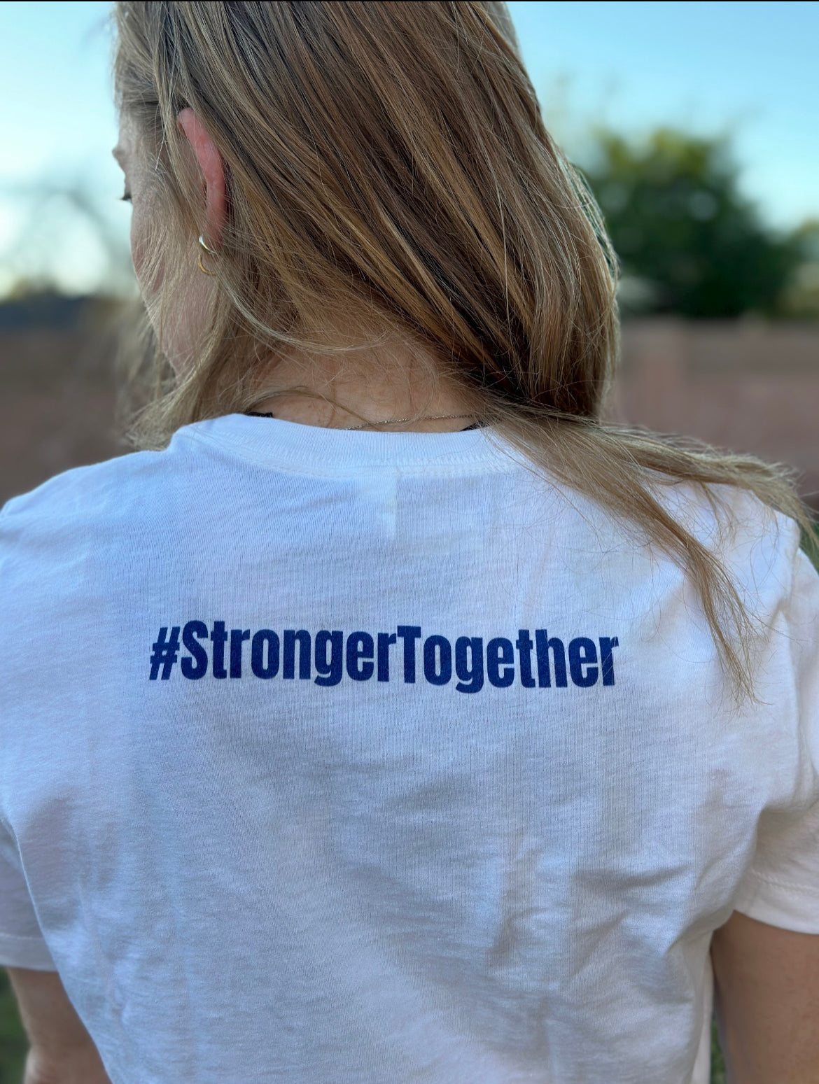 I LIFT FOR ISRAEL- Women’s short sleeves shirt limited edition with #StrongerTogether back print